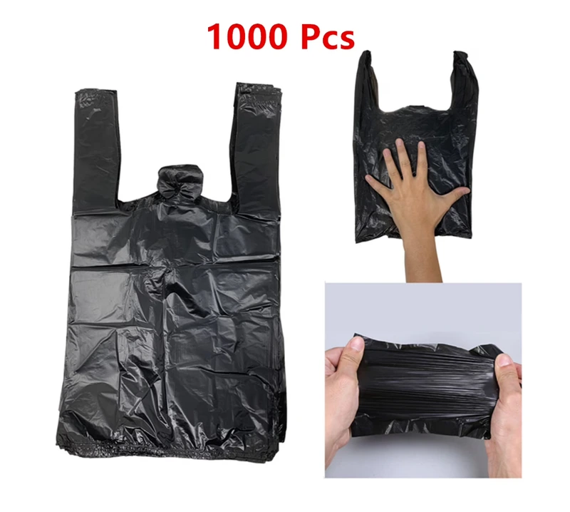 SUNRISE BLACK T-SHIRT BAG (1/8 8.5X5.5X15) SMALL SIZE 1000CT