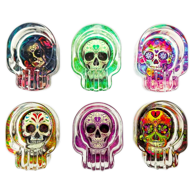 FUJIMA GA59 GLASS ASHTRAY SUGAR SKULL 6CT
