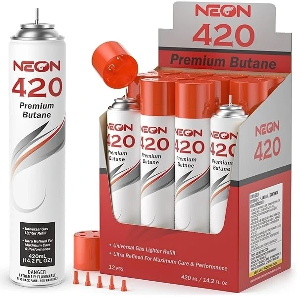 NEON BUTANE 14.2OZ 420ML 12CT