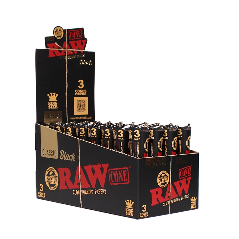 RAW BLACK RE-ROLLED CONE KING SIZE (3CT) 32PK