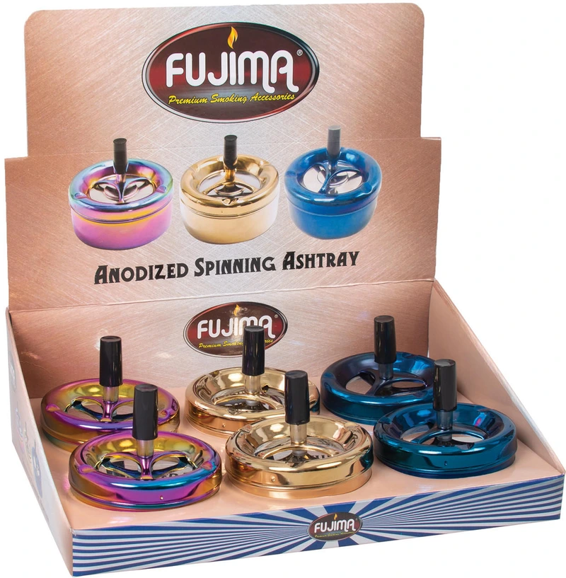 FUJIMA ANODIZE SPINNING ASHTRAY(AS135) 6CT