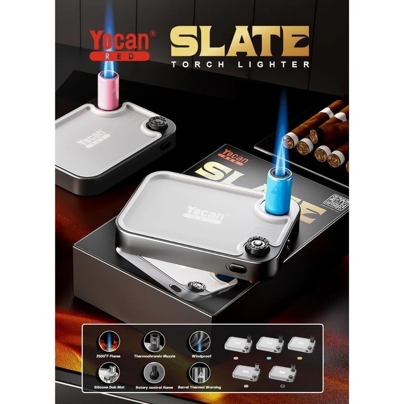 YOCAN RED SLATE TORCH LIGHTER
