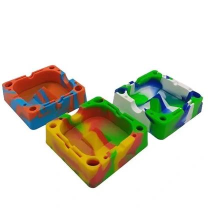 IGDAF ASHTRAY RASTA HEXAGON SILICON 6CT