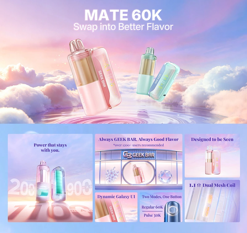 GEEK BAR MATE 15ML 60K KIT DISPOSABLE-5CT
