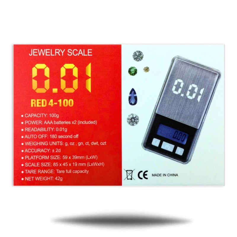 JEWELRY SCALE RED 4-100 0.01G
