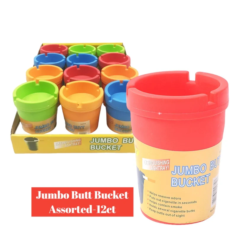 BUTT BUCKET PAIN BLACK ASHTRAY 12CT