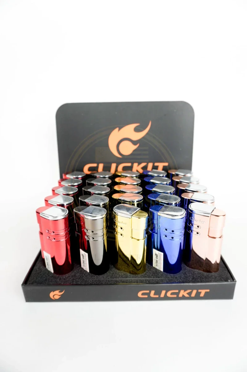 CLICKIT TRIPLE TORCH W/CIGAR PUNCH GH-10871 25CT