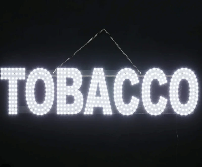 LED TOBACCO AND D8 SIGN 9X38