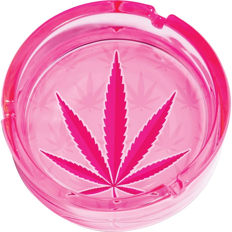 FUJIMA GLASS GA84 PINK KUSH LEAF ASHTRAY