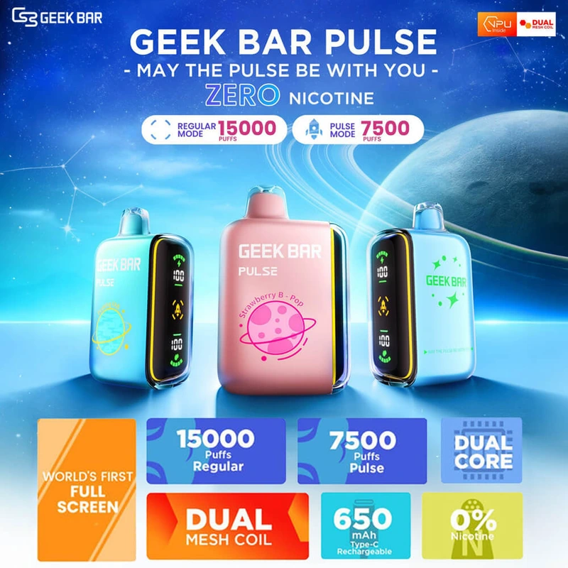GEEK BAR PULSE 16ML ZERO NIC DISPOSABLE-5CT