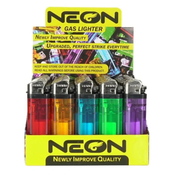 NEON GAS LIGHTER (ZY-2A-01) 50CT