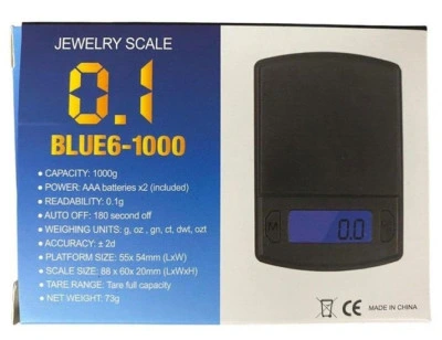 JEWELRY SCALE BLUE 6-1000 0.1G