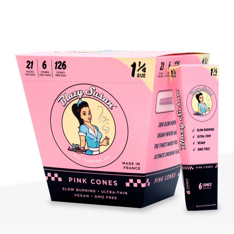 BLAZY SUSAN 1 1/4 PINK CONE 6PK