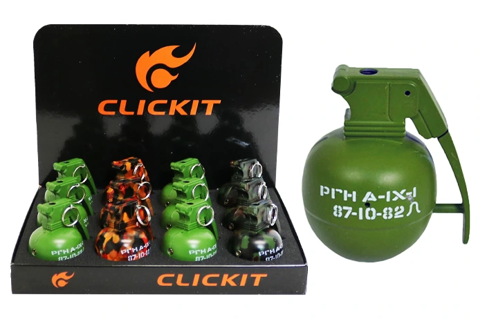 CLICKIT LIGHTER - LIGHTER GRENADE FLAME 12CT