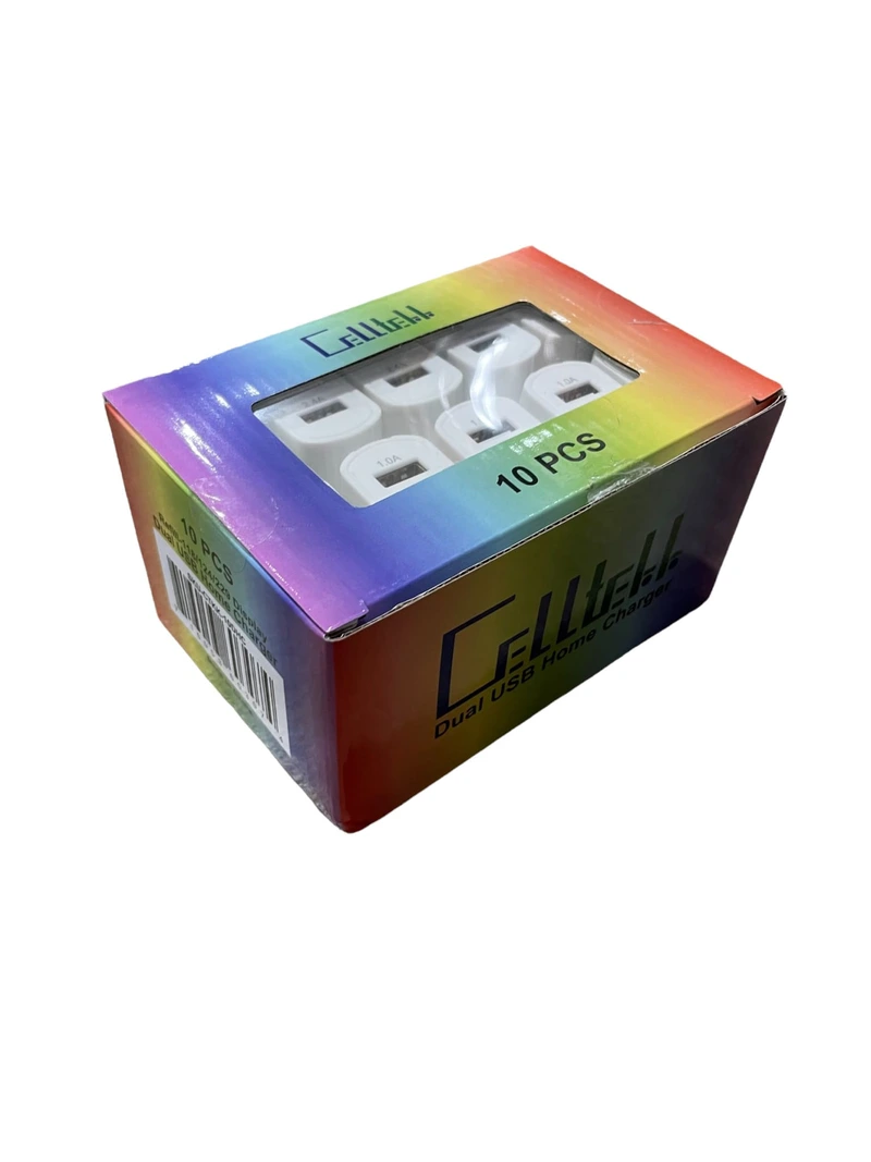 CELLTEKK SQUARE REFILL DUAL USB-C USB CAR CHARGER 10CT BOX