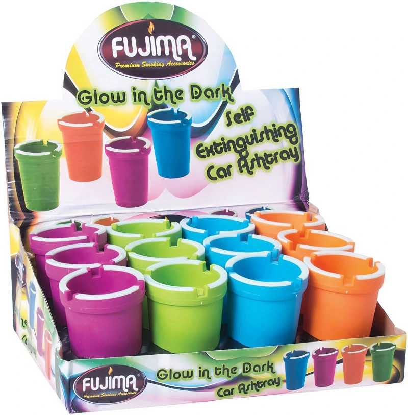 FUJIMA DARK ASHTRAY GA20 GLOW IN THE DARK HEAT DESIGN 6CT
