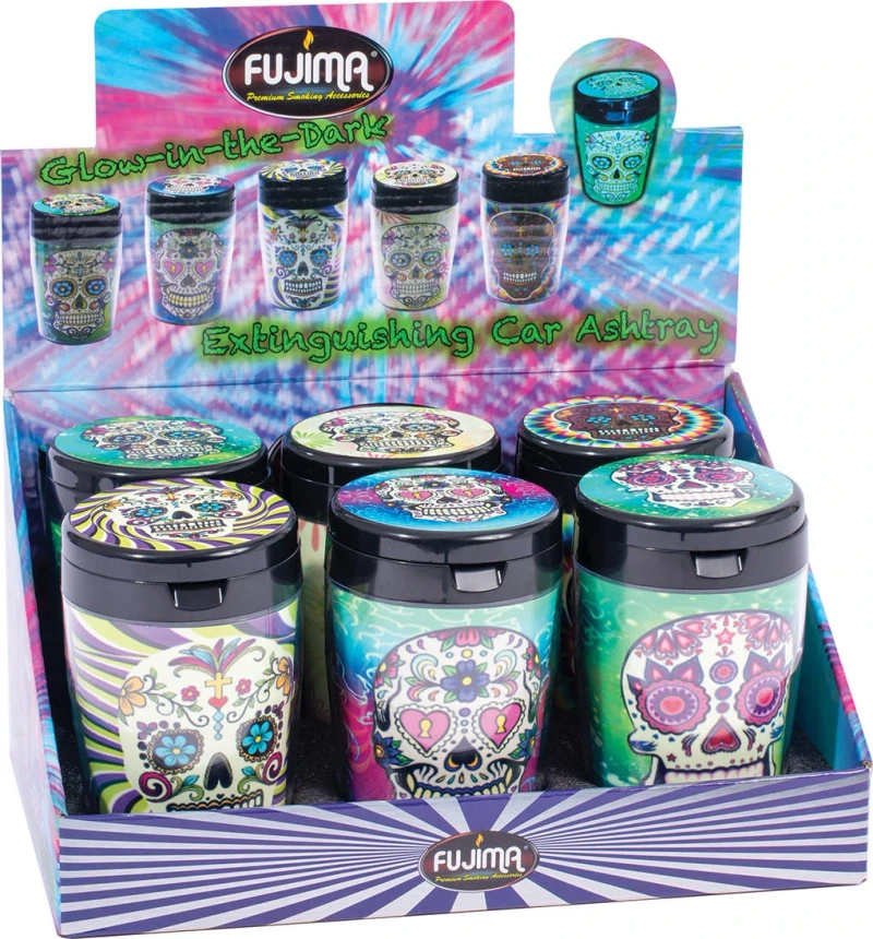 FUJIMA DARK ASHTRAY GA43 GLOW DYE LEAF SKULL 6CT