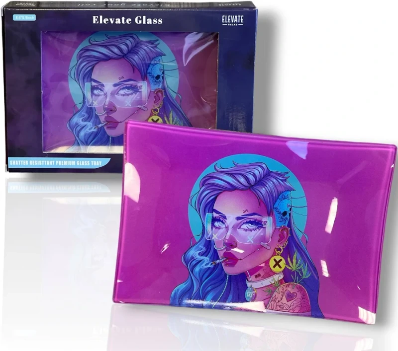 GLASS ROLLING TRAY SHATTER RESISTANT