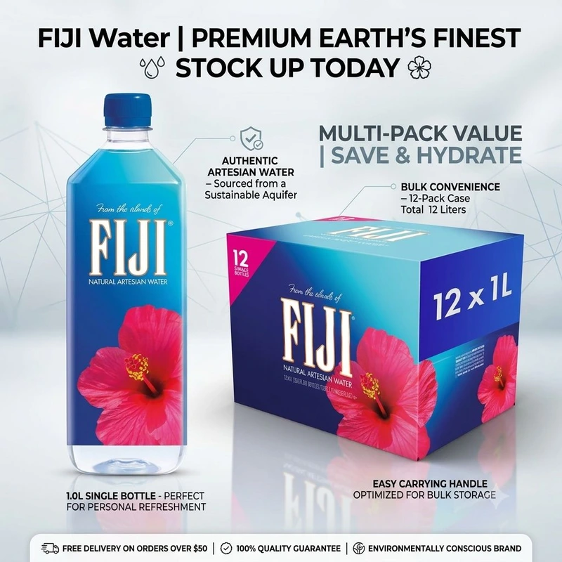 FIJI WATER 1L 12 BOTTLES CASE
