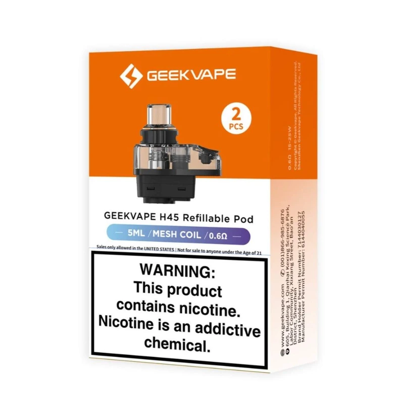 GEEKVAPE H45 REFILLABLE POD 5ML MESH 0.4 COIL 2PCS/PK