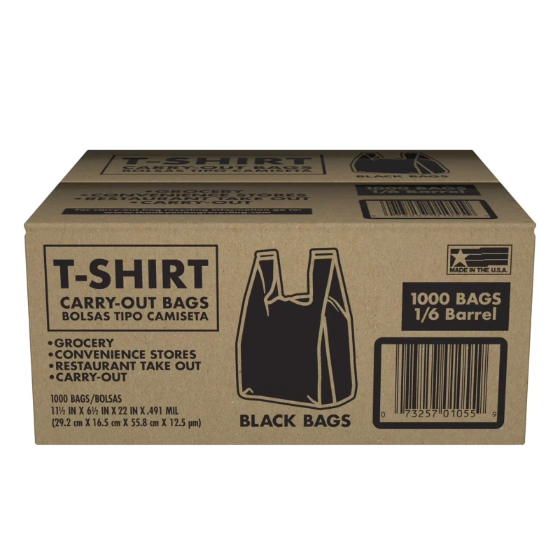 T-SHIRT BAGS PLASTIC 1/6 1000CT