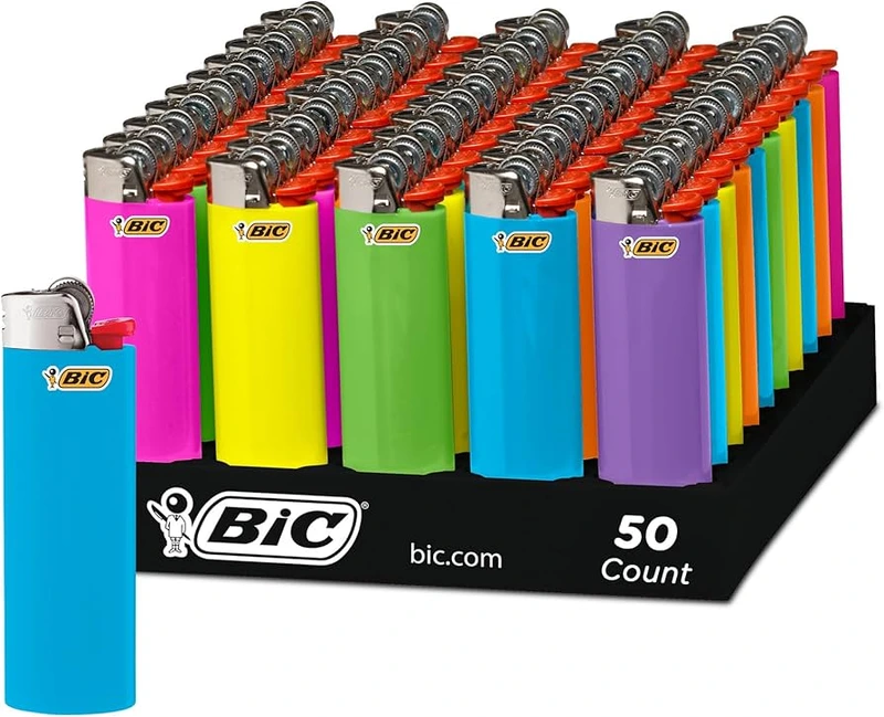 BIC CLASSIC POCKET LIGHTERS ASSORTED DESIGN 50CT