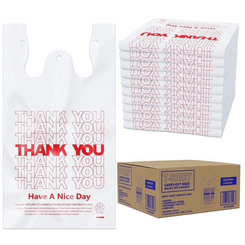 THANK YOU T-SHIRT BAG 1/6 BARREL 1000CT BOX