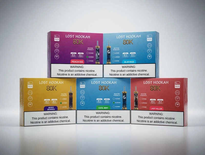 LOST HOOKAH 25ML 80K DISPOSABLE-5CT
