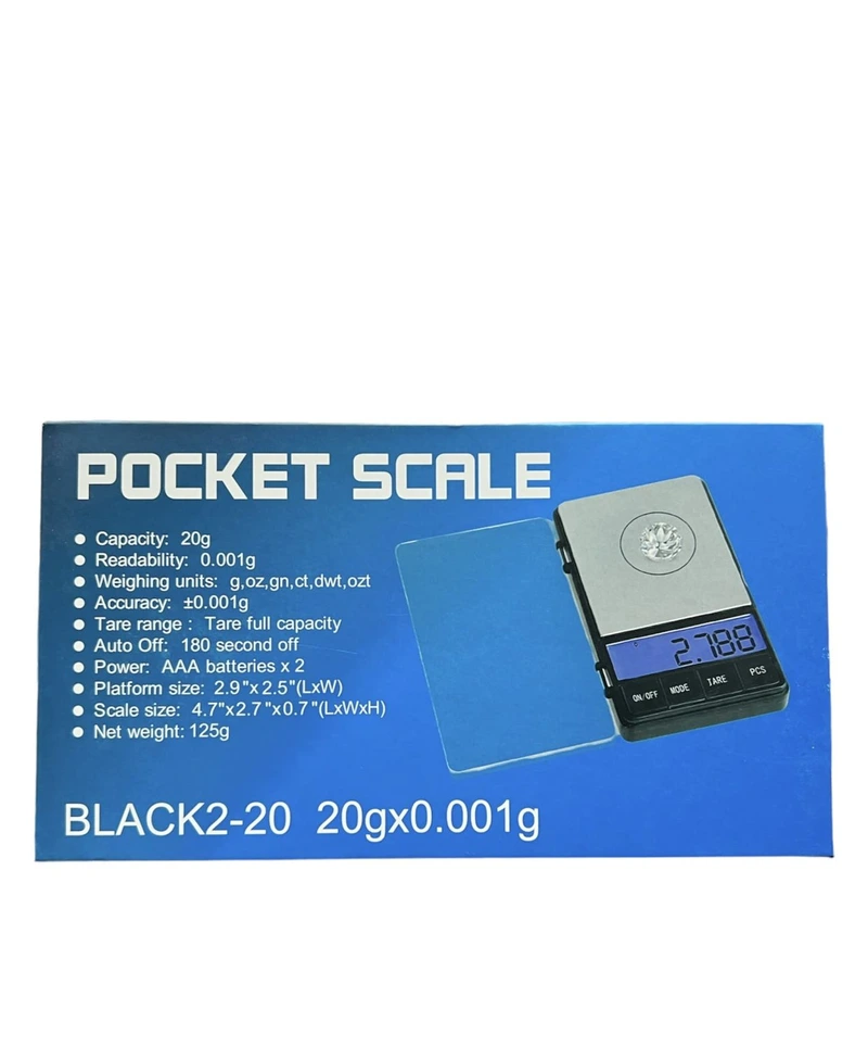 JEWELRY SCALE BLACK 2-20 0.001G