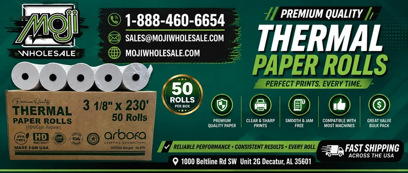 POS ROLLS BPA FRE PAPER - 3 1/8 X 230 50 ROLLS POMP MACHINE