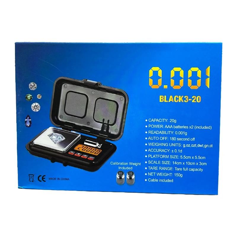 JEWELRY SCALE BLACK 3-20 0.01G