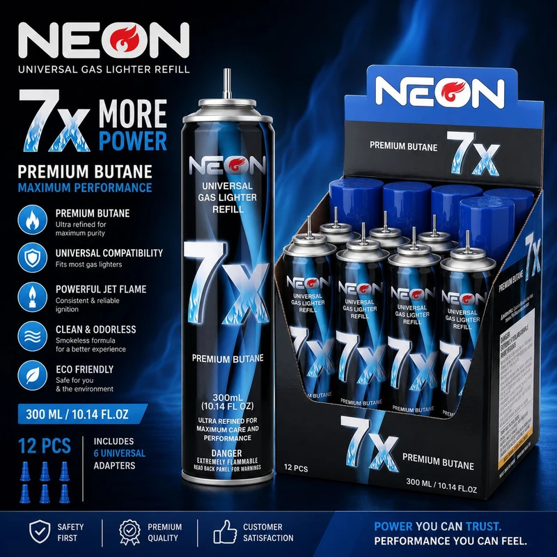 NEON 7X PREMIUM BUTANE 12CT