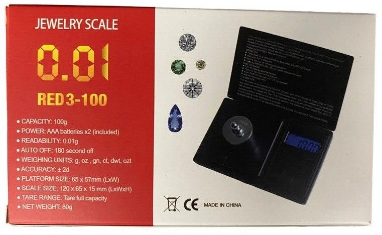 JEWELRY SCALE RED 3-100 0.01G