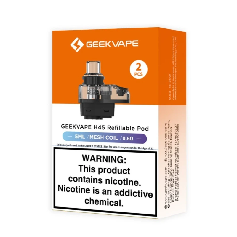 GEEKVAPE H45 REFILLABLE POD 5ML MESH 0.6 COIL 2PCS/PK