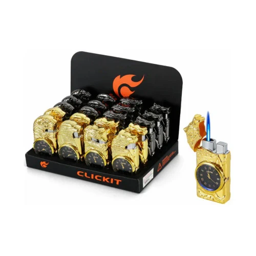 CLICKIT EAGLE LID LED CLOCK SINGLE TORCH GH-7268 20CT