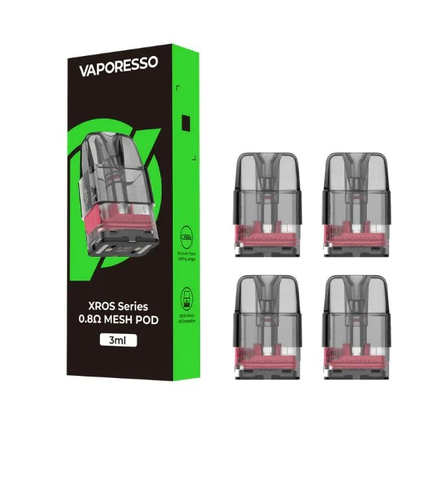 VAPORESSO 3ML XROS 0.8 MESH POD 4PCS/PK