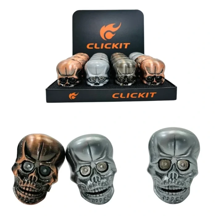CLICKIT SKULL FLAME W/ LIGHT SOUND 16CT