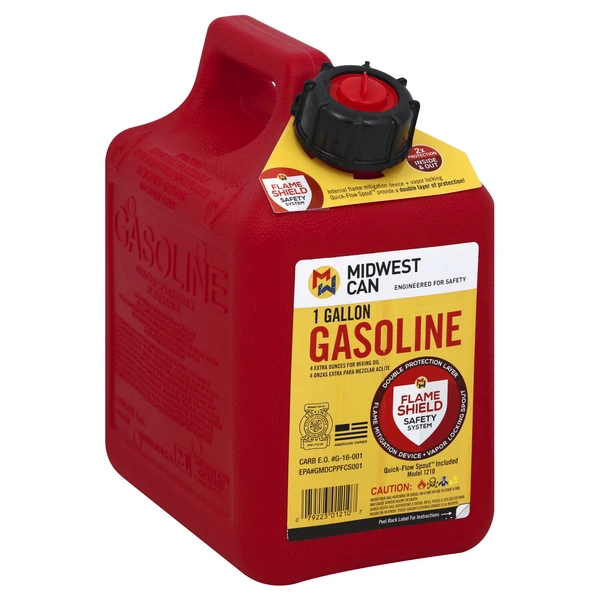 MIDWEST CAN GASOLINE 1 GALLON RED 1CT