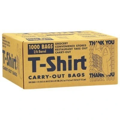 T-SHIRT BAGS PLASTIC 1/6 1000CT