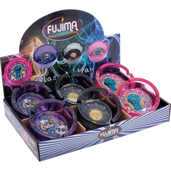 FUJIMA GLASS ASHTRAY GA46 SUGAR SKULL 6CT