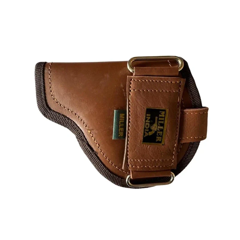 Leather Gun Holster, Brown, Adjustable Belt Loops
