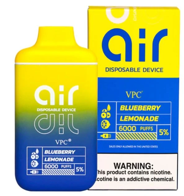AIR Vape Disposable 5% – 6000 Puffs (Box of 10) — Blue Lemonade
