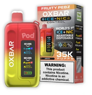 Oxbar Ice-Nic Control Disposable Vape (BOX OF 5) — Fruity Pebz