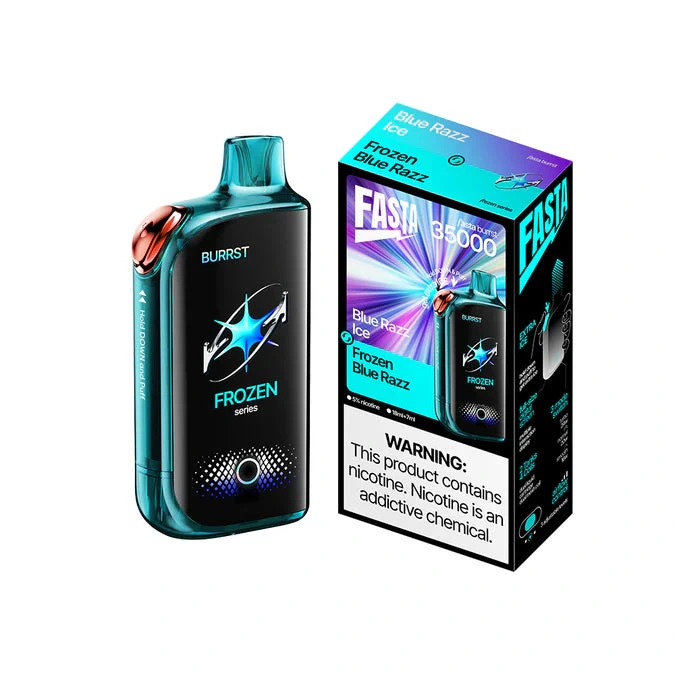 FASTA BURRST 35K PUFFS DISPOSABLE (BOX OF 5) — BLUE RAZZ ICE+FROZEN BLUE RAZZ
