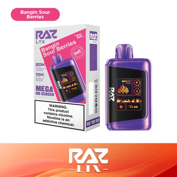 RAZ LTX 25000 PUFFS DISPOSABLE VAPE (Box of 5) — BANGIN SOUR BERRIES