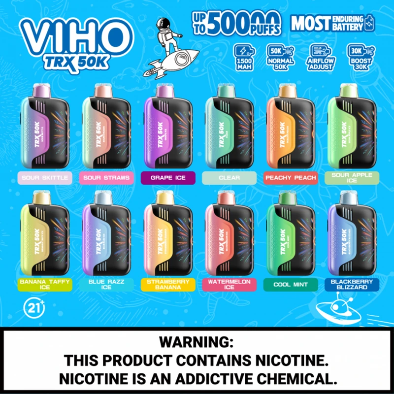 VIHO TRX 50K PUFFS DISPOSABLE (BOX OF 5) — BLACKBERRY BLIZZARD